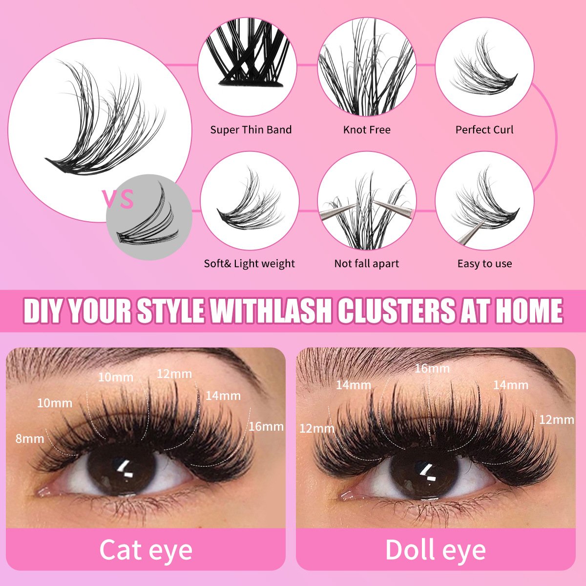 OLYLASH DIY Cluster Lashes | 300 Pcs Mega Volume Kit